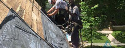 Insulating roof from ladder