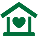 House with heart in the center icon.