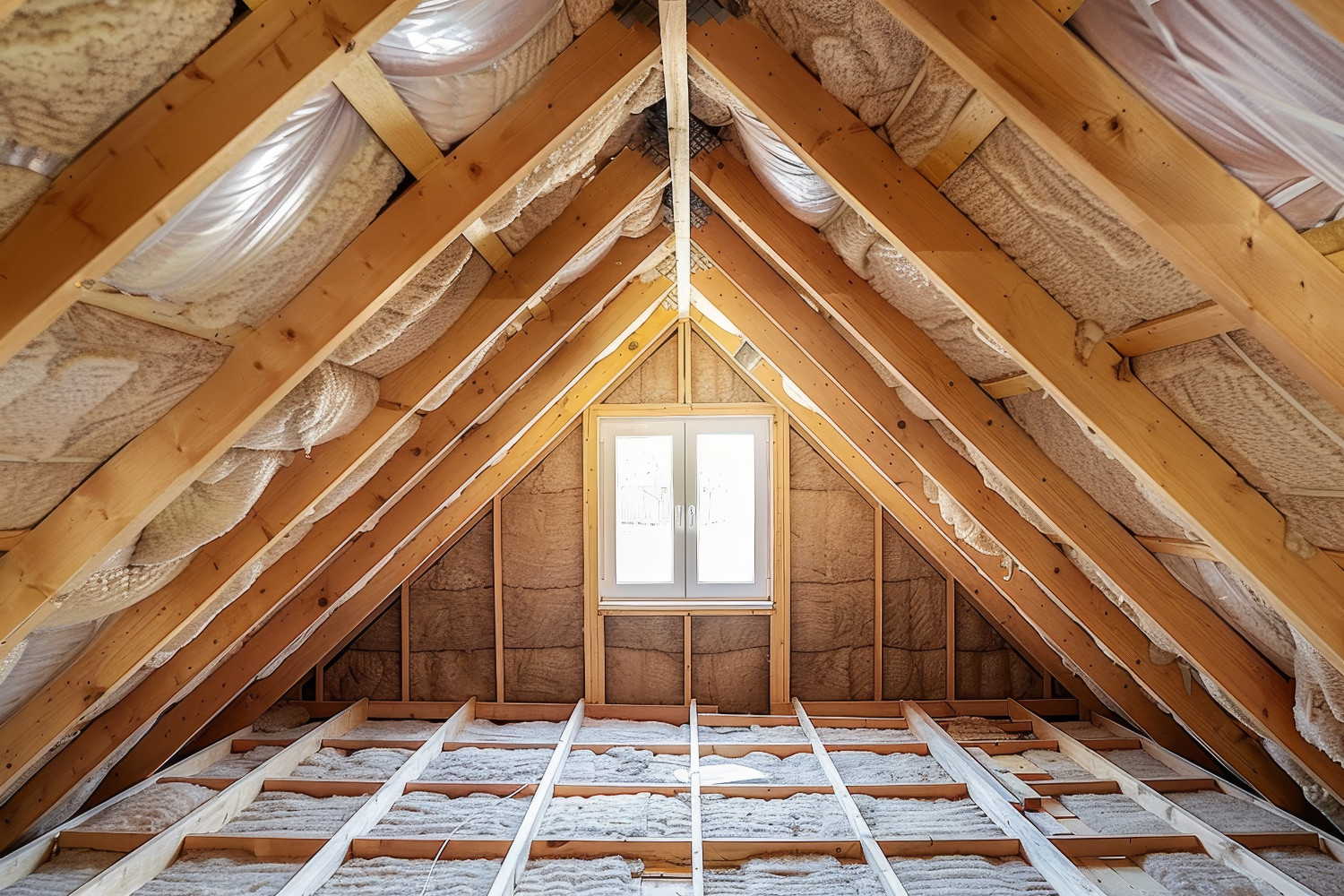 Fibreglass attic insulation