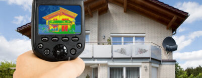 Using an infrared camera device for thermal imaging a home.